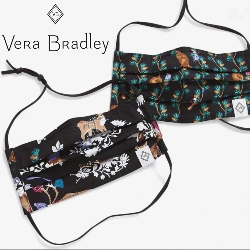 Vera Bradley Merry Mischief Pleated Face Masks